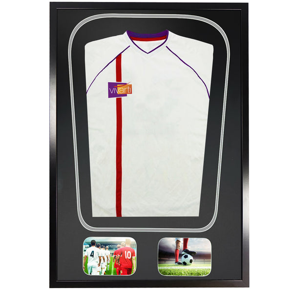 Vivarti DIY Tapered 3D Double Mounted + Double Aperture Sports Shirt Display Black Frame